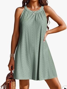 Light Sage Halter Swim Coverup Dress